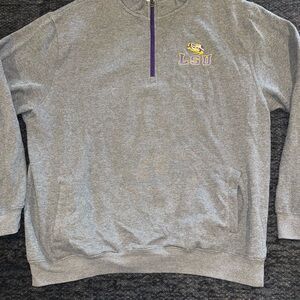 LSU Gray Quarter-Zip Pullover Sweatshirt Golf